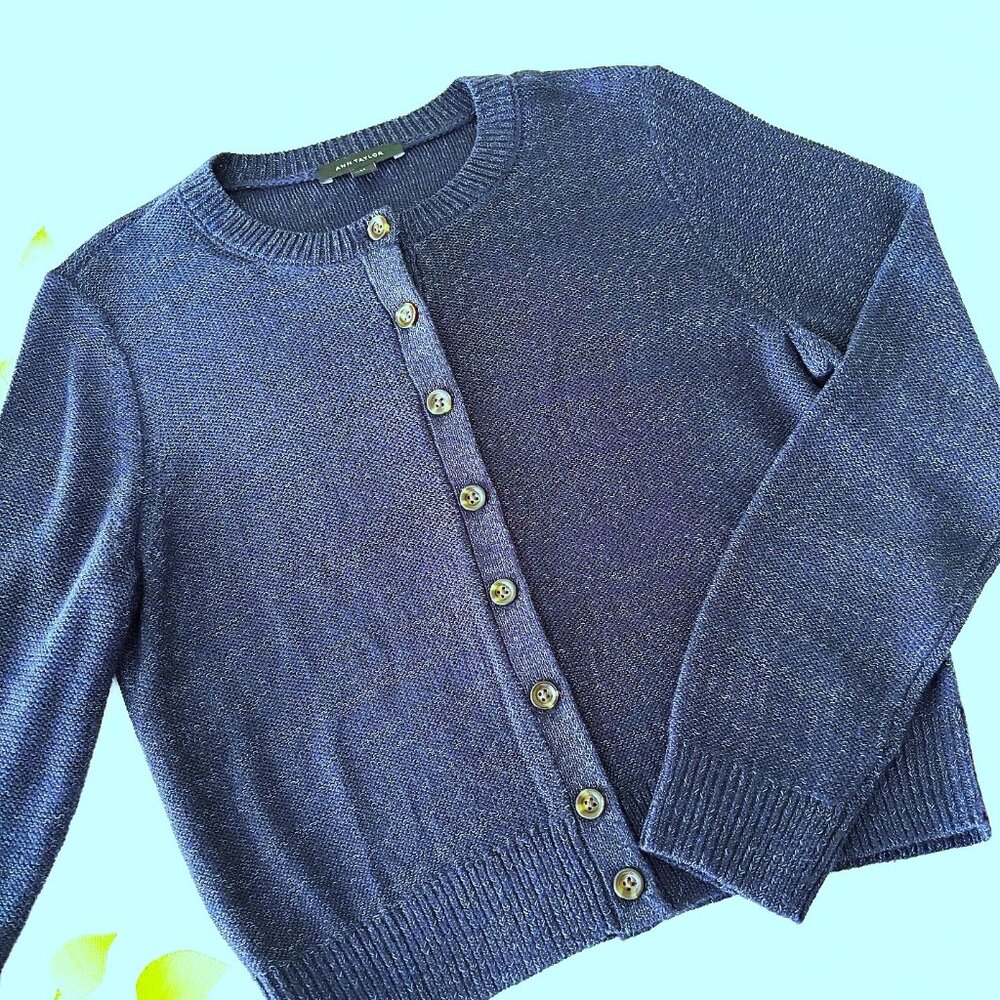 NWOT  Ann Taylor navy cardigan Petite Large